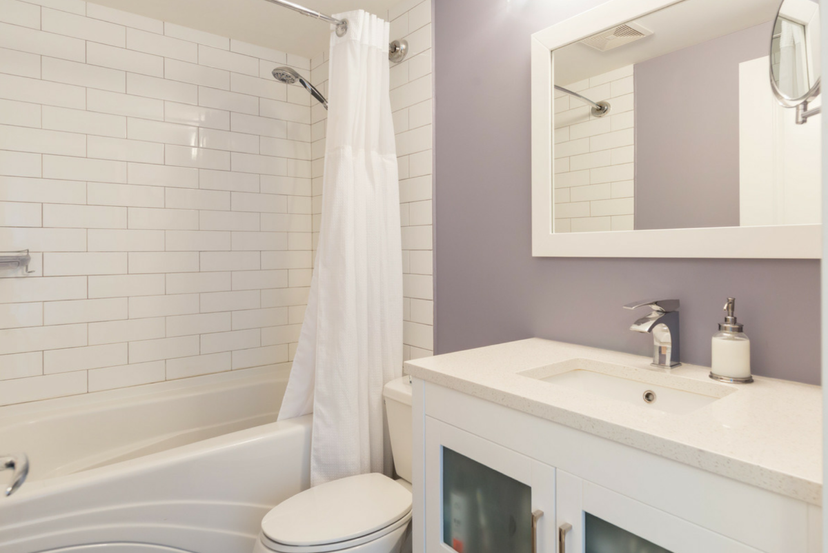 guest bathroom after home renovation brentwood - home renovations vancouver - flipside homes
